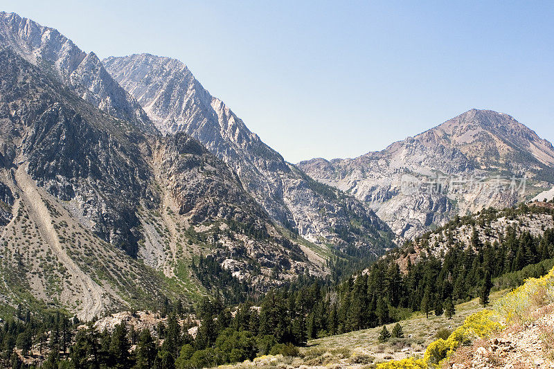 山顶视图，Tioga pass，加利福尼亚